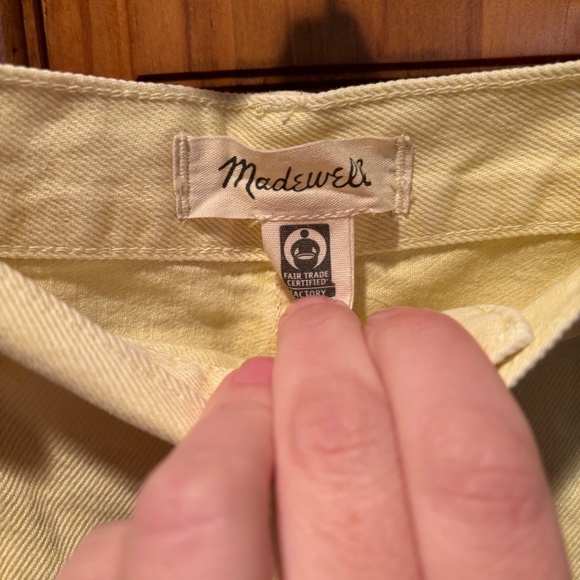 Madewell Baggy Straight Jeans Garment Dyed Edition in Yellow Size 32 - Picture 5 of 9